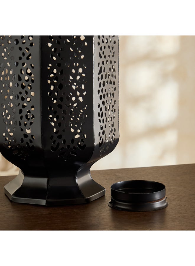 Home Box Arabesque Decorative Cutwork Lantern - Black - Image 4